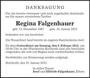 Traueranzeige Regina Falgenhauer
