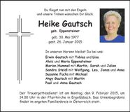 Traueranzeige Heike Gautsch