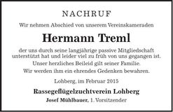 Traueranzeige Hermann Treml