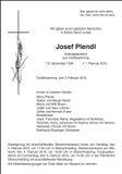 Traueranzeige Josef Plendl
