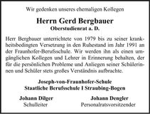 Traueranzeige Gerd Bergbauer