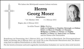 Traueranzeige Georg Moser