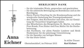 Traueranzeige Anna Eichner