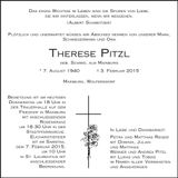 Traueranzeige Therese Pitzl
