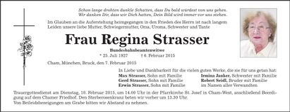 Traueranzeige Regina Strasser