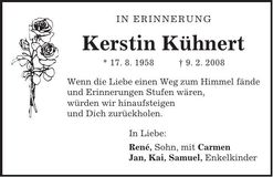Traueranzeige Kerstin Kühnert