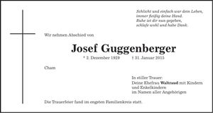 Traueranzeige Josef Guggenberger