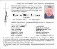 Traueranzeige Otto Aumer