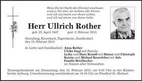 Traueranzeige Ullrich Rother