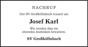 Traueranzeige Josef Karl