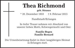 Traueranzeige Thea Richmond