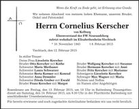 Traueranzeige Cornelius Kerscher