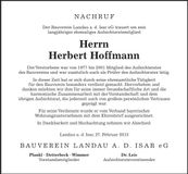 Traueranzeige Herbert Hoffmann