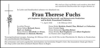 Traueranzeige Therese Fuchs