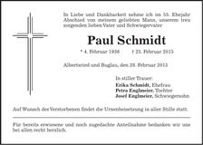 Traueranzeige Paul Schmidt