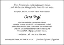 Traueranzeige Otto Vogl