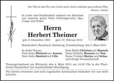 Traueranzeige Herbert Theimer