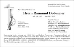 Traueranzeige Raimund Dobmeier