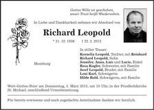 Traueranzeige Richard Leopold
