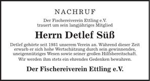 Traueranzeige Detlef Süß