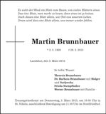Traueranzeige Martin Brunnbauer