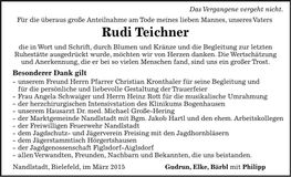 Traueranzeige Rudi Teichner