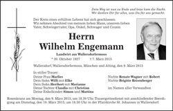 Traueranzeige Wilhelm Engemann