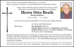 Traueranzeige Otto Brath