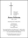 Traueranzeige Anna Scherm