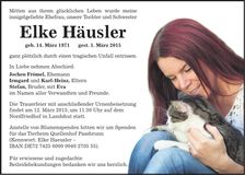 Traueranzeige Elke Häusler