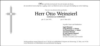 Traueranzeige  Weinzierl
