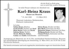 Traueranzeige Karl-Heinz Kraus