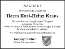 Traueranzeige Karl-Heinz Kraus