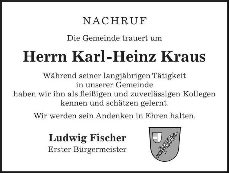 Traueranzeige Karl-Heinz Kraus
