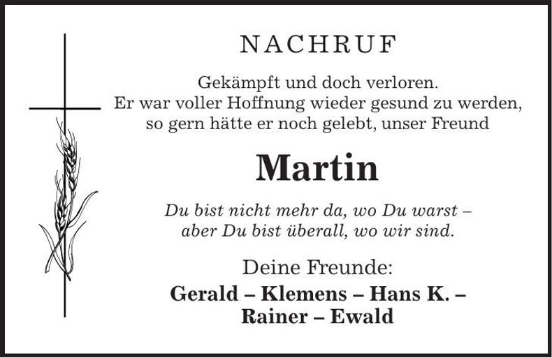 Traueranzeige Martin 