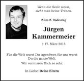 Traueranzeige Jürgen Kammermeier