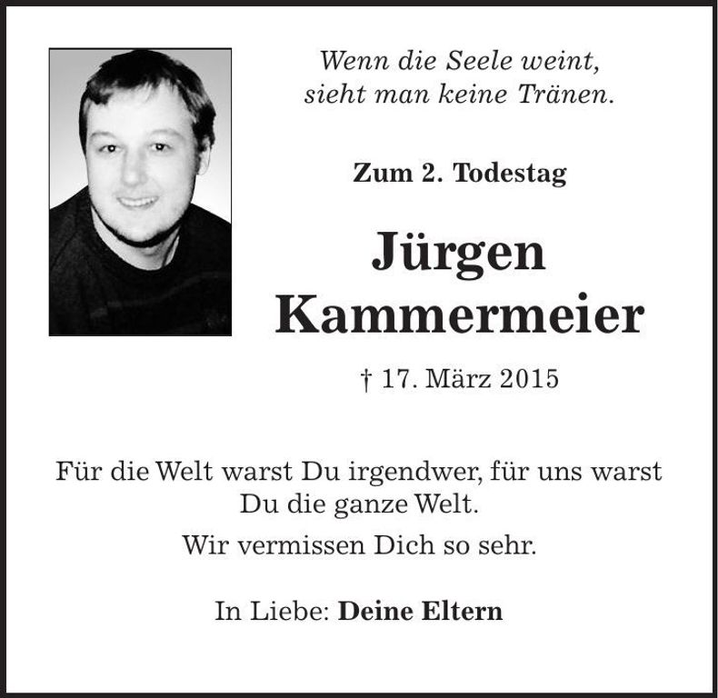 Traueranzeige Jürgen Kammermeier