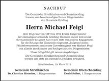 Traueranzeige Michael Feigl