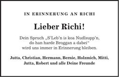 Traueranzeige Richard Lugauer