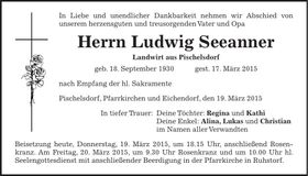 Traueranzeige Ludwig Seeanner