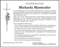 Traueranzeige Michaela Marmsoler