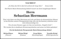 Traueranzeige Sebastian Herrmann