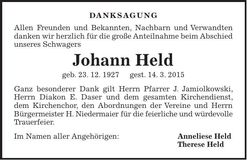Traueranzeige Johann Held