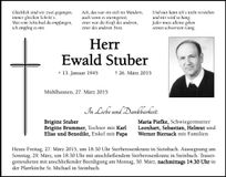 Traueranzeige Ewald Stuber