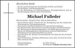 Traueranzeige Michael Fußeder