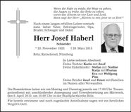 Traueranzeige Josef Haberl