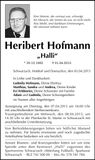 Traueranzeige Heribert Hofamnn
