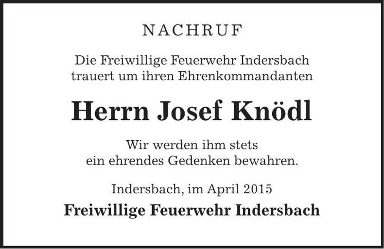 Traueranzeige Josef Knödl