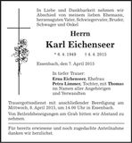 Traueranzeige Karl Eichenseer