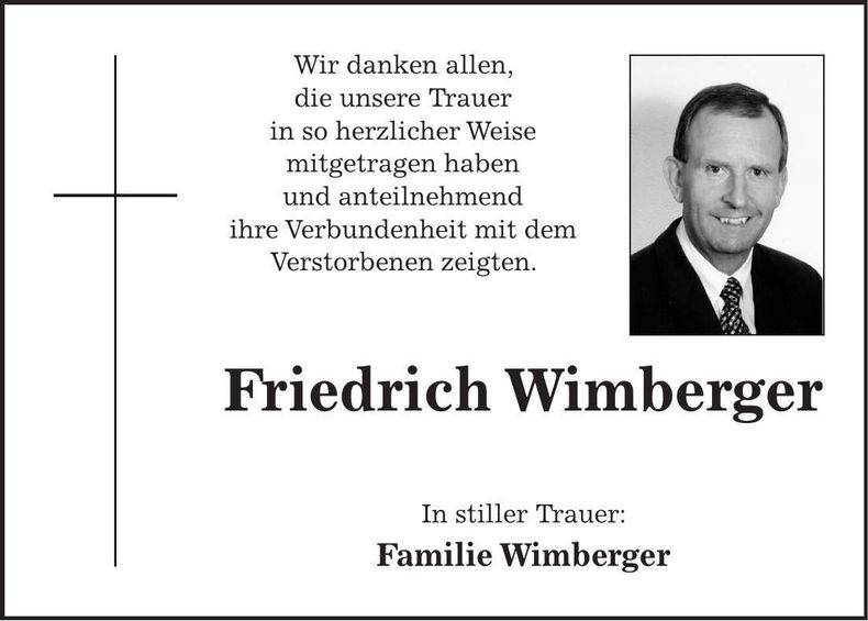 Traueranzeige Friedrich Wimberger
